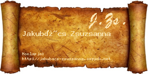 Jakubács Zsuzsanna névjegykártya